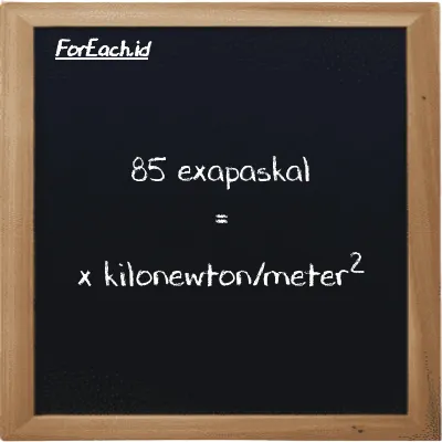 Contoh konversi exapaskal ke kilonewton/meter<sup>2</sup> (EPa ke kN/m<sup>2</sup>)